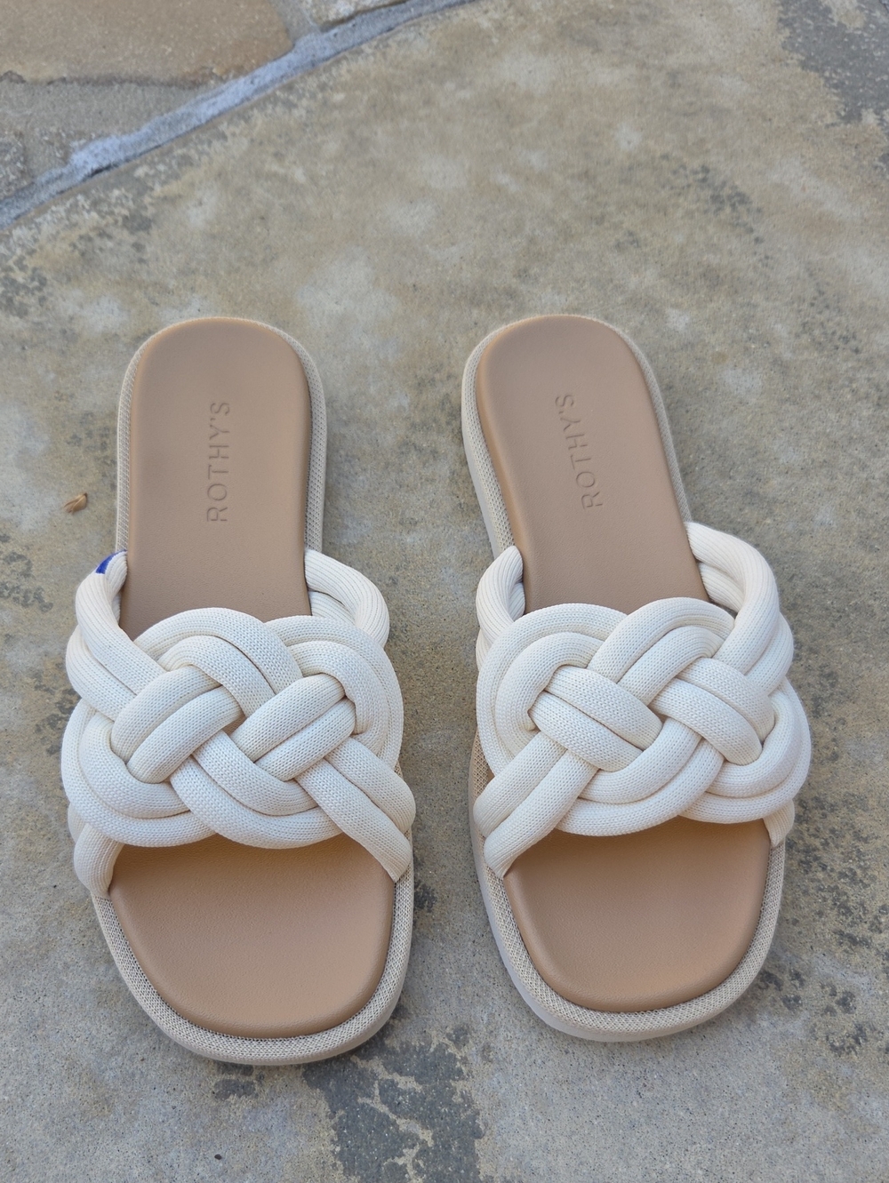 New Rothy's The Summer Sandal White Sand 8